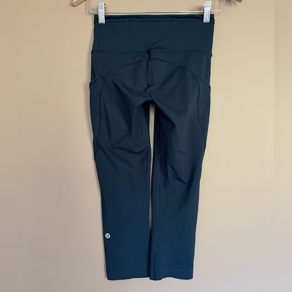 {Lululemon} Fast & Free Crop II Nulux 19" in Nocturnal Teal - Womens 4 - Picture 4 of 11